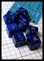 Dice : Dice - Dice Sets - Chessex Pearlescent Blue Gold Cheat Set 2906 - Ebay Sept 2014